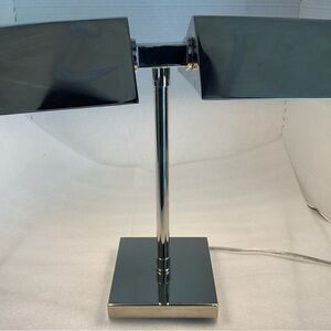Ralph Lauren Chrome Desk Dual Shade Lamp